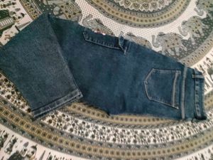 Blue Cargo Jeans with Patches