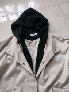 Stylish Beige Hooded Jacket