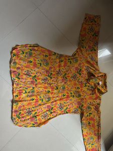 Yellow Floral Print coord Set