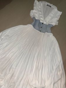 elegant white chiffon midi bohemian dress
