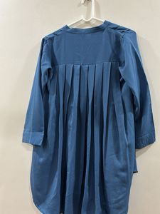 Stylish Blue Pleated Kurta