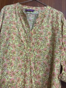 Light Yellow Floral Print Kurta