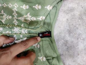 Green Embroidered Kurta