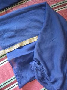 Beautiful Blue dupaata with Gold Border