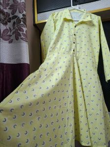 Yellow Printed Kurta