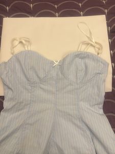 Zara blue striped pretty cami top- corset style