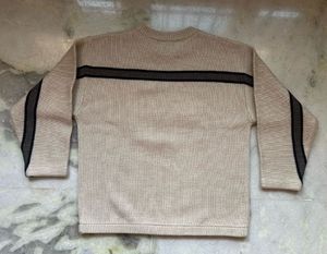 Off Limits Beige &amp; Black Striped Knitted Jumper