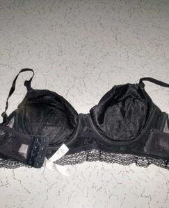 Black Faux Leather Bra