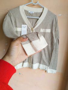 ❤️Free Delivery Elegant Tan Cardigan Sweater