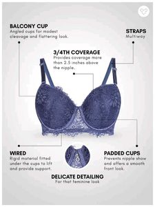 New Blue Lace Padded Bra 🌼🩵