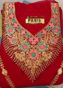 Elegant Red Embroidered Salwar Kameez Set