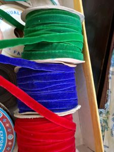 combo of Red ,green and blue velvet lace