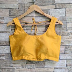 Vibrant Yellow Sleeveless Blouse fix price