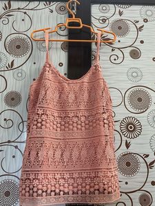 Pink Lace Camisole Top