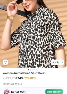 Animal Print Shirt Dress