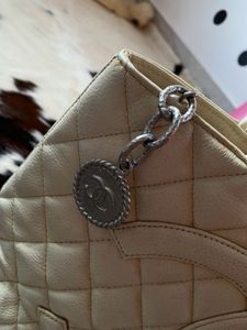 vintage Chanel Quilted Cream Handbag