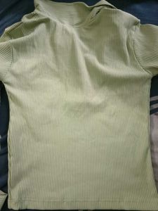 Light Green Ribbed Polo T-Shirt