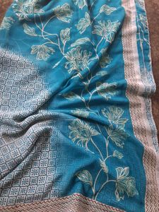 Beautiful Blue Floral Saree