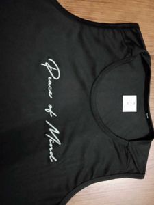 Men's Black Sleeveless 'Peace of Mind' T-Shirt