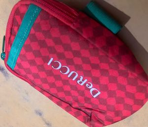 DeRucci Red Checkered Pouch