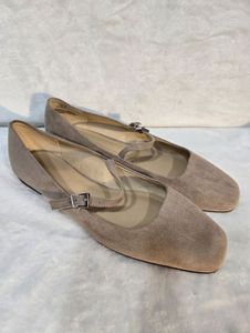 H&amp;M greige Mary Jane flats
