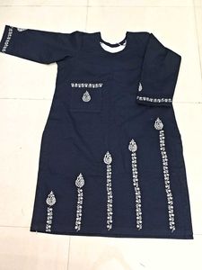 New Denim Stylish Embroidered Kurta💙