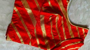 Red &amp; Gold Striped Blouse