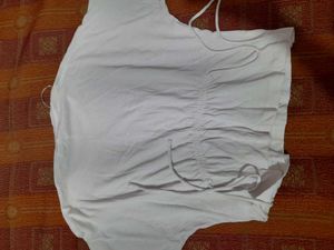H&amp;m cute White Peplum Tie-Up Top