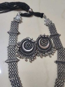 Oxidized Silver Necklace &amp; Earring Set