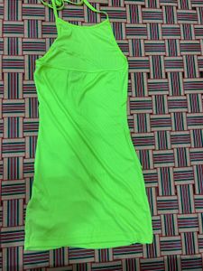 Neon Green Halter Neck Bodycon Dress