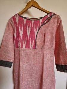 KHADI COTTON READY TO WEAR KURTA PEACH 34"