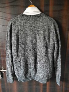 Old Money Men's Gray Knit Sweater Korean Japan