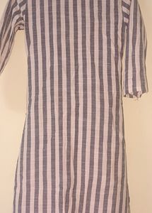 Black And White Kurthi,, Shrug Also