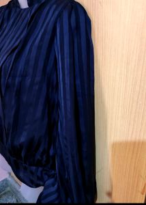 Vintage Navy Striped Blouse