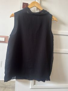 Elegant Black Sleeveless Cowl Neck Top