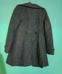 Gray Wool Blend Overcoat