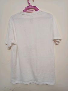 Oversized White Printed T Shirt