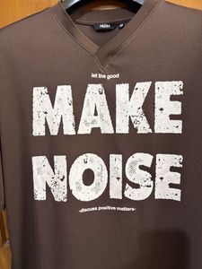 NUON WESTSIDE Oversized Brown Graphic T-Shirt