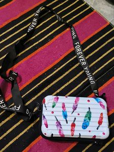 Feather Print Crossbody Bag