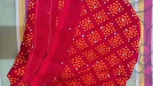 Exclusive Red Bandhani Saree with Blouse