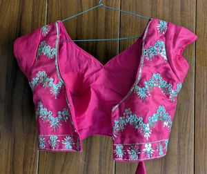 Vibrant Pink Embroidered Blouse