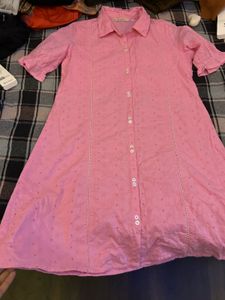 Pink Button-Down Dress