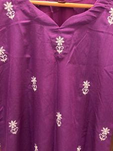 Elegant Purple Embroidered Kurta Set