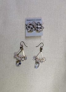 Sparkling Rhinestone Earring Set
