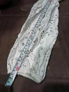 White Eyelet crop top