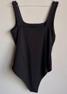 Black Square Neck Bodysuit