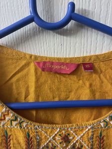 Yellow Embroidered Kurta