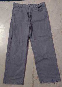 Grey Wide Leg Jeans