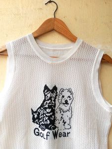 Sleeveless Knit Top with Dog Graphic (Women)