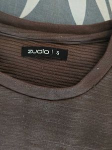 Men's Textured Brown T-Shirt